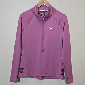 Pink by Victoria’s Secret Ultimate Track Jacket Half Zip Active Top Size Small